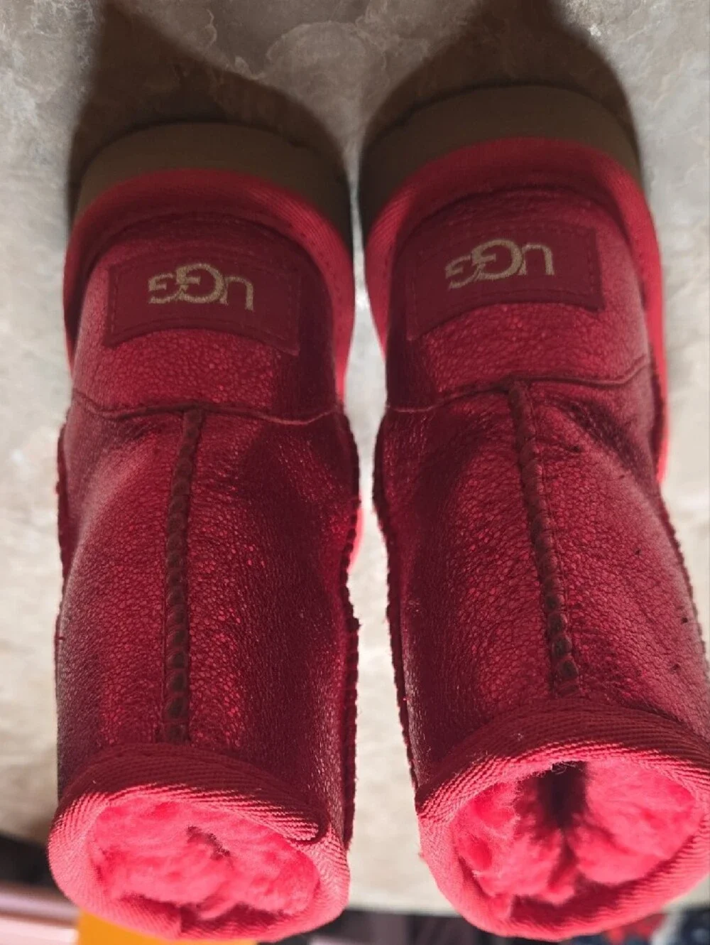 UGG Kids Metallic Red Sparkle Boots